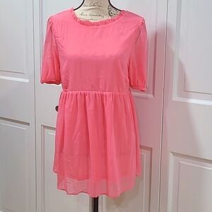 H&M mama pink semi sheer blouse Medium